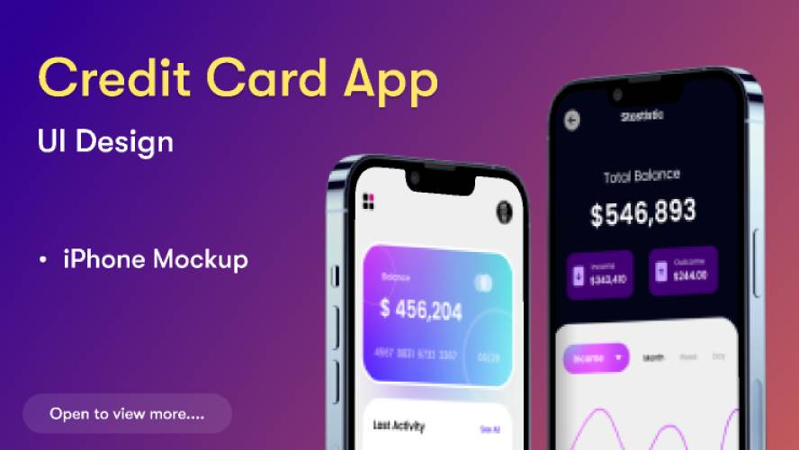 Credit Card Manager app Figma Mobile Template