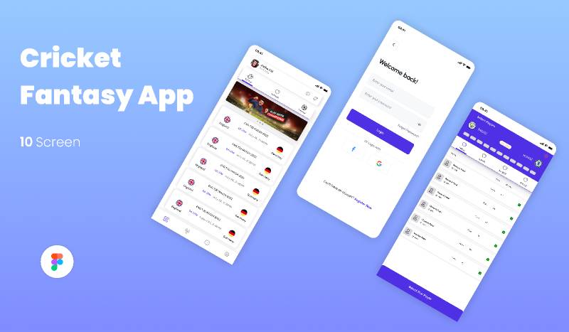 Cricket Fantasy App - Figma Mobile Template