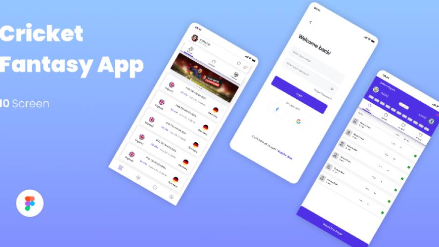 Cricket Fantasy App - Figma Mobile Template