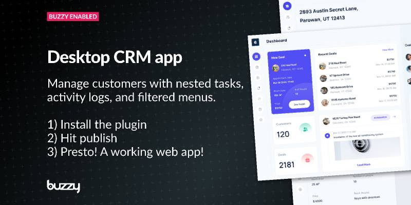 CRM app with customers, deals, nested data Figma Template