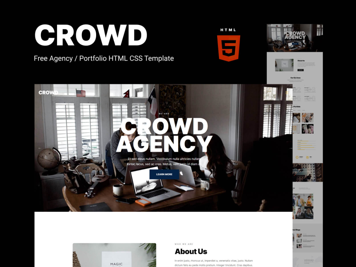 Crowd – Free Creative Agency and Portfolio HTML CSS Template