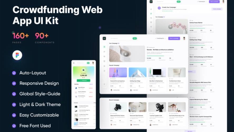 Crowdfund Companion Web App UI Design Kit