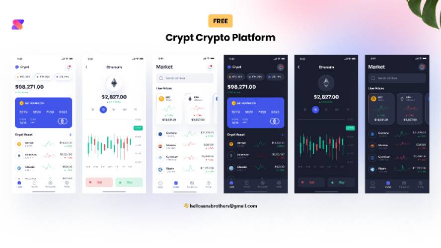Crypt Crypto Platform Figma Mobile App Ui Kit