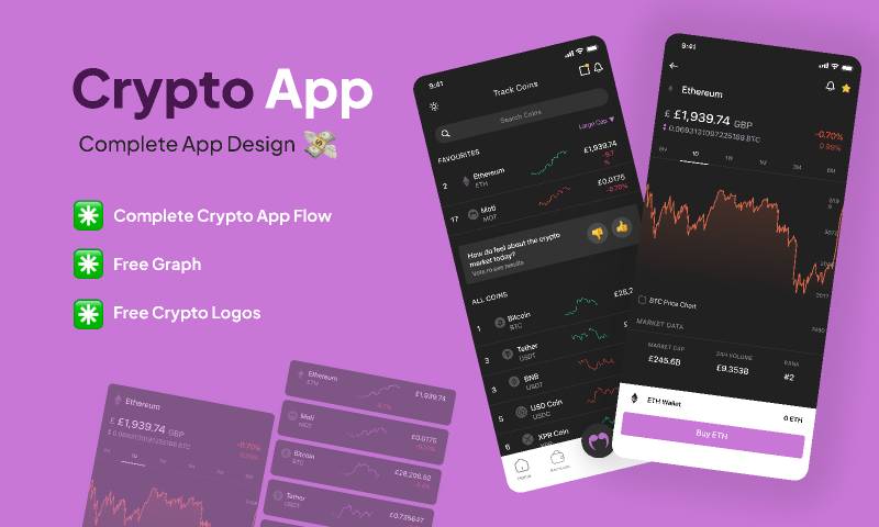 Crypto App Design Figma Mobile Template