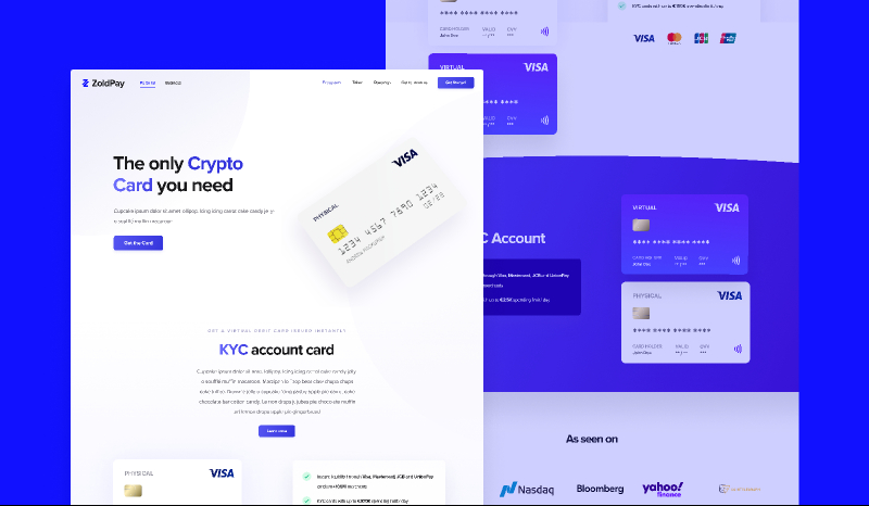 Crypto Card Landing Page & Web Design Figma Template