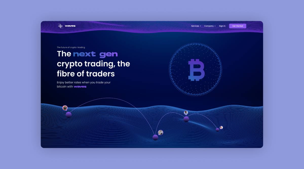 Crypto Currency Landing Page - Waves