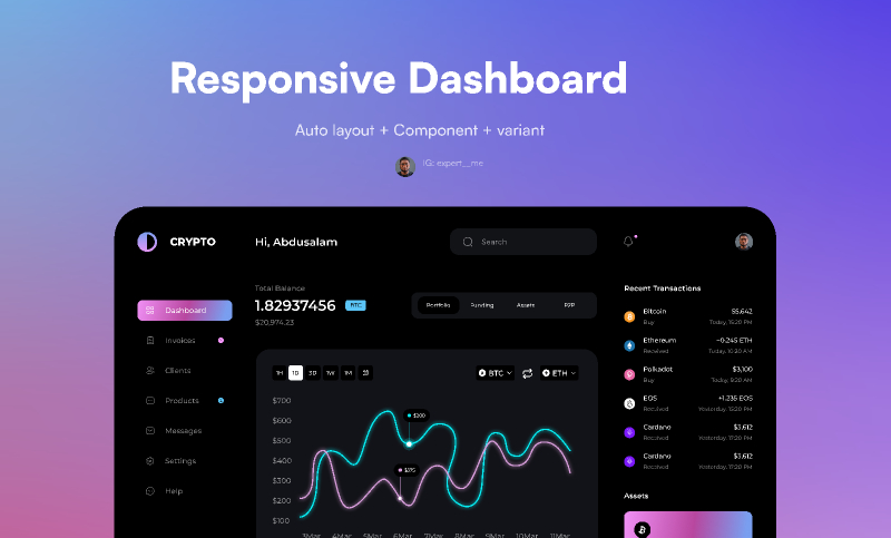 Crypto Dashboard Figma Free Website Template