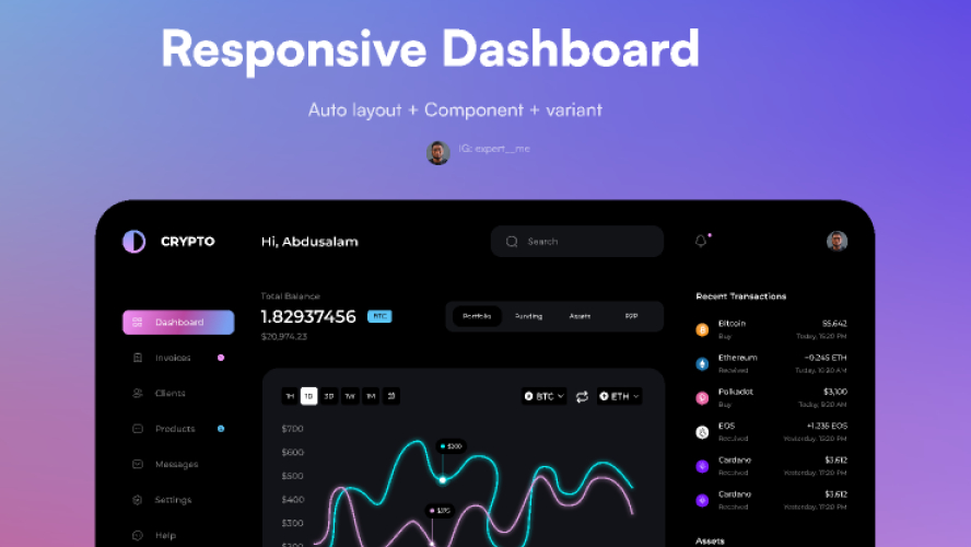 Crypto Dashboard Figma Free Website Template