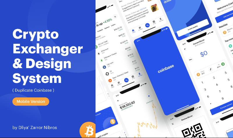 Crypto Exchanger & Design System Figma Mobile App