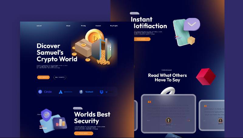 Crypto website done on Figma Website Template