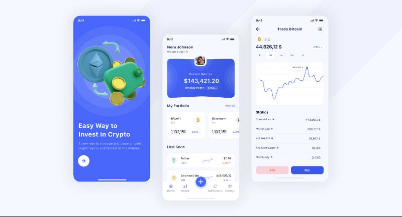 Cryptocurrency App Figma Mobile Template