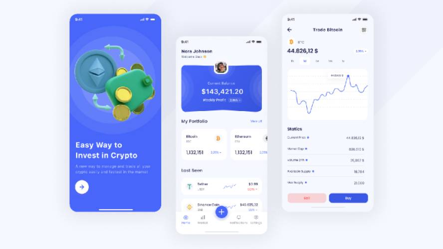 Cryptocurrency App Figma Mobile Template