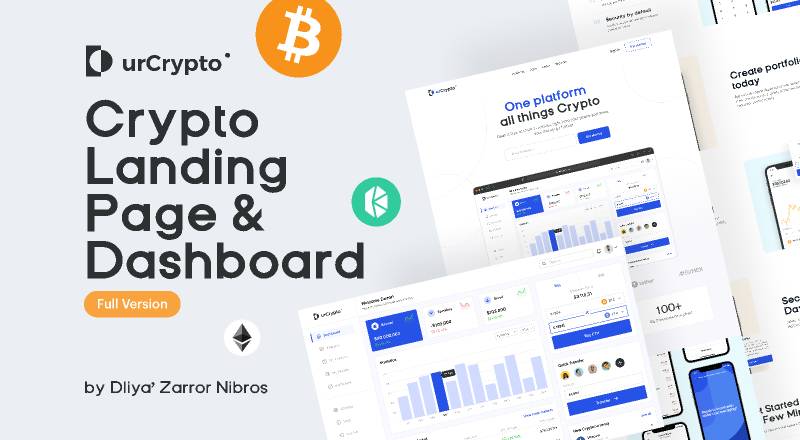 Cryptocurrency Landing Page & Dashboard Figma Template