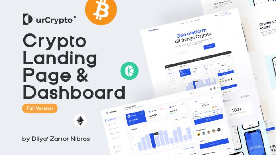 Cryptocurrency Landing Page & Dashboard Figma Template