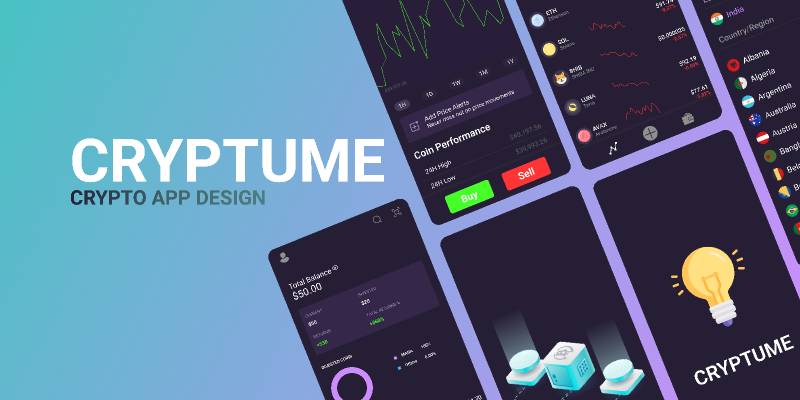 CRYPTUME : Crypto App Design Figma Free