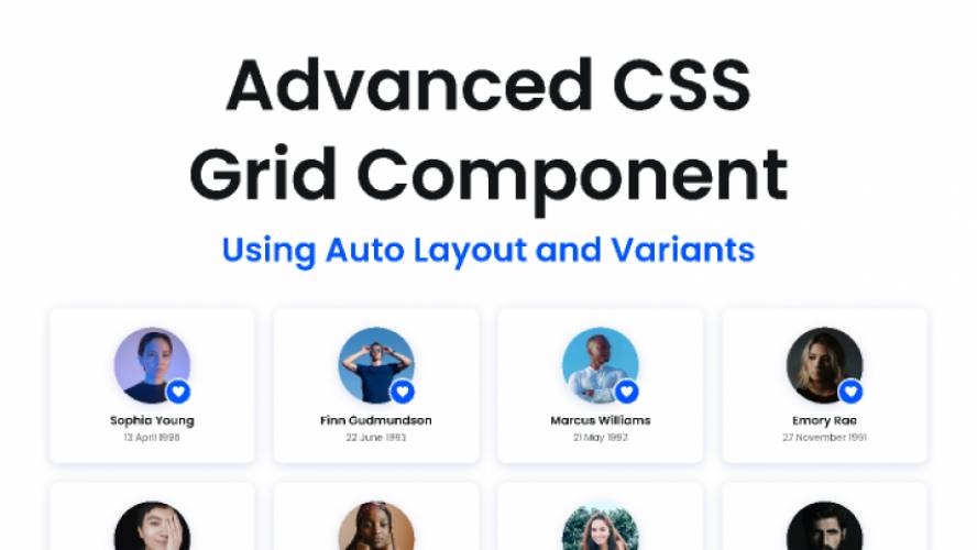 CSS Grid Component Figma Template