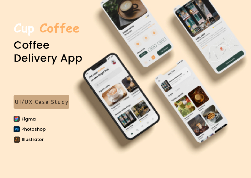 Cup Coffee Delivery App Figma Free Mobile Template