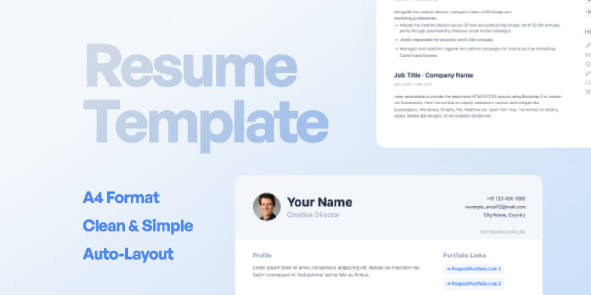 CV / Resume Template Figma Resource