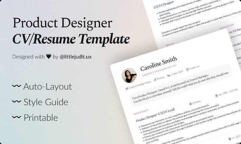 CV / Resume Template figma template