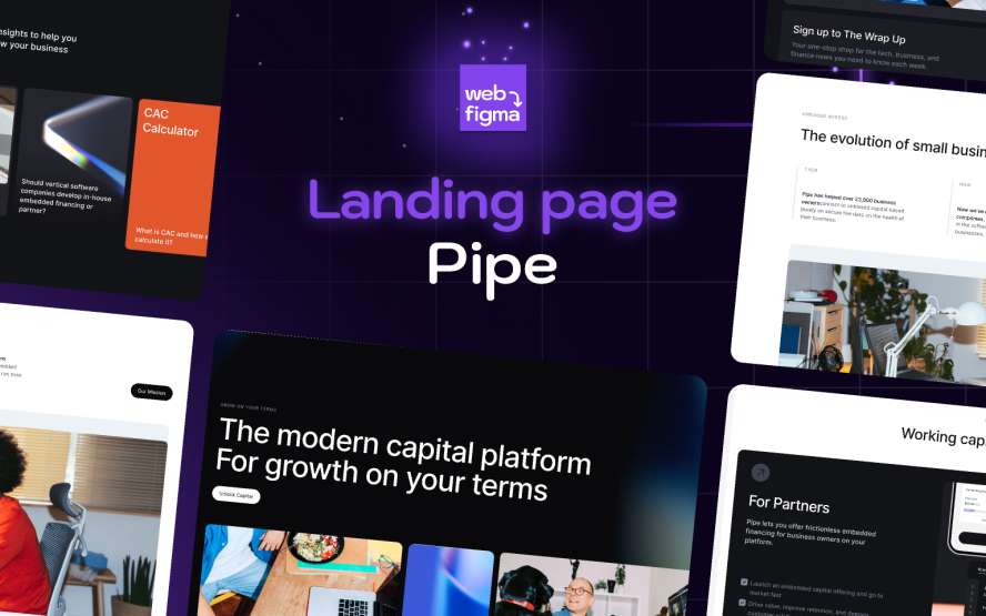 Pipe — Landing Page UI — Web to Figma