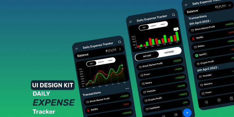 Daily Expense Tracker - UI Design Kit figma template