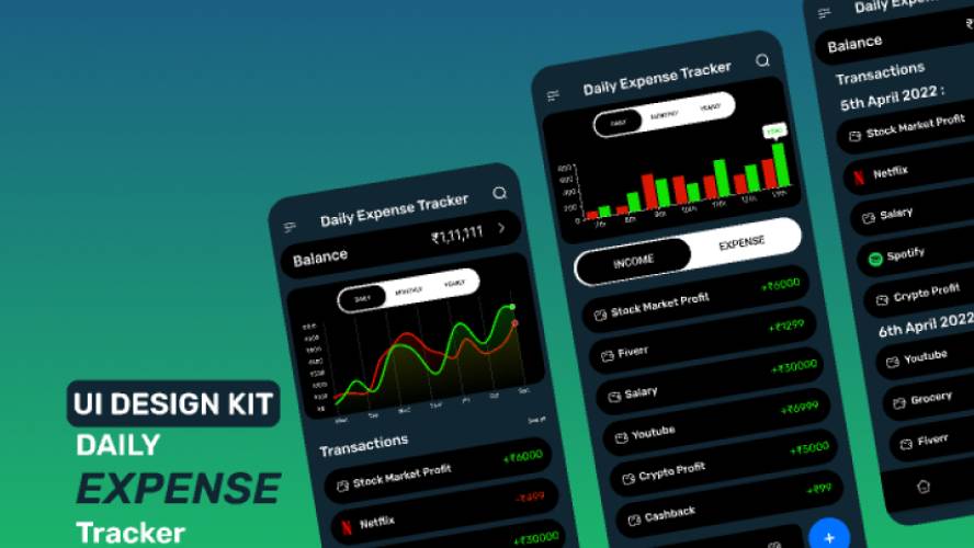 Daily Expense Tracker - UI Design Kit figma template