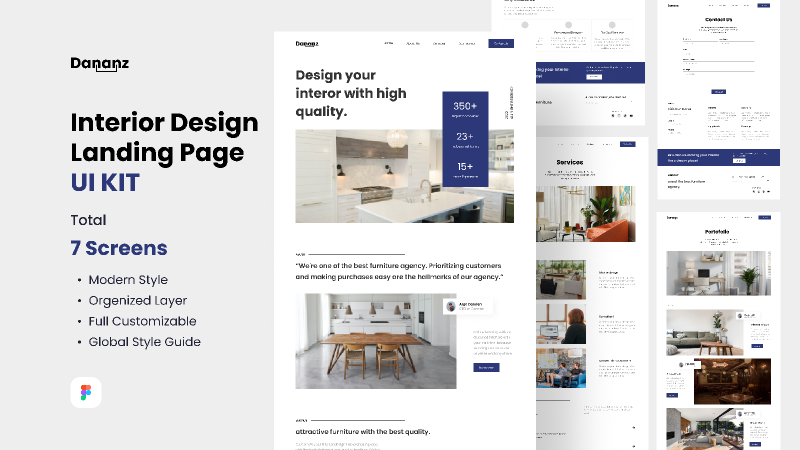 Dananz - Interior Design Website UI Kit