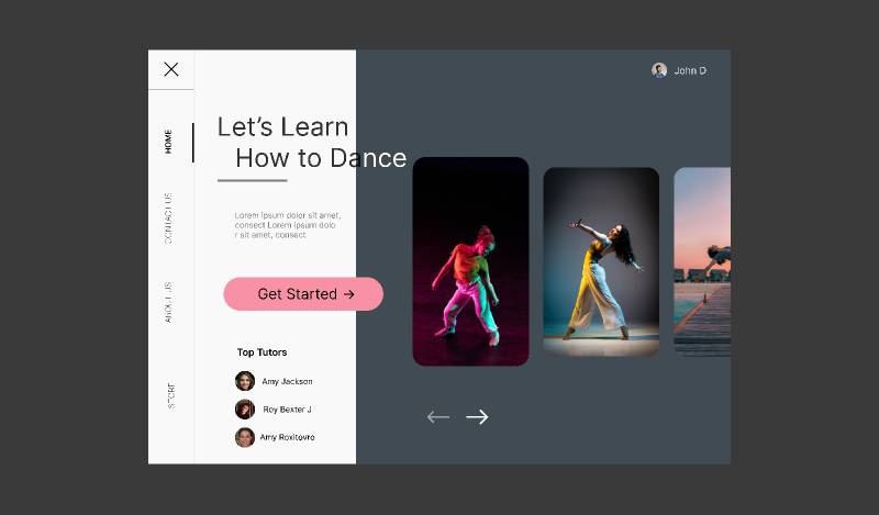 Dance Tutor Landing Page Figma Website Template