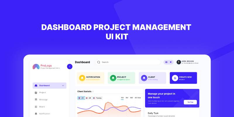Dashboard Project Management Figma Website Template