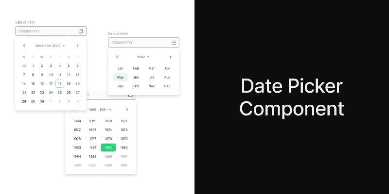 Date Picker Component Figma Ui Kit