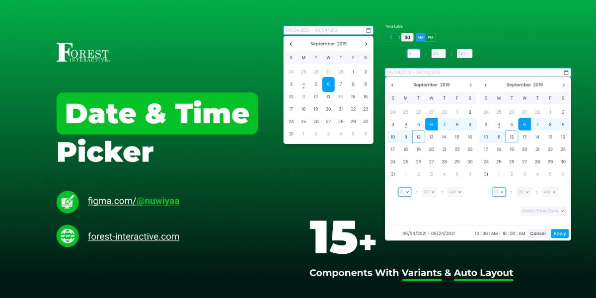 Date & Time Picker Kit Figma Template