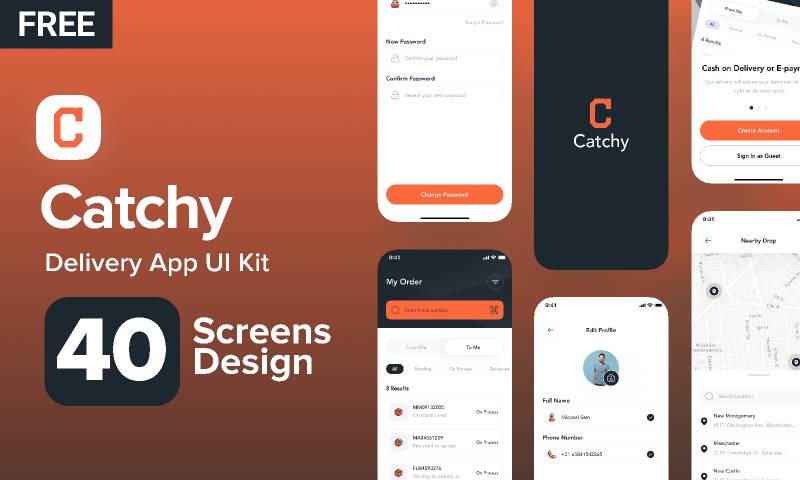 Delivery App Ui Kit Figma Template