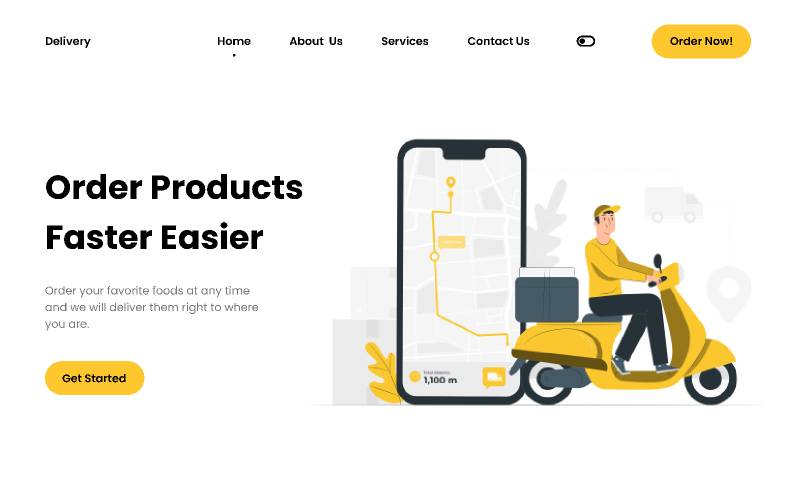 Delivery Website - Free Figma Website Template