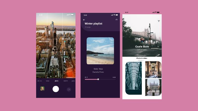 Designing a camera app on a phone figma template
