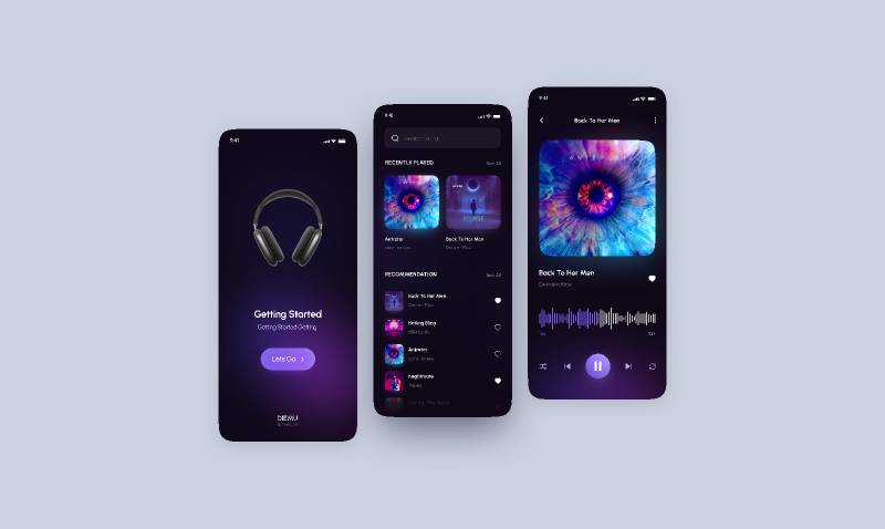 DIEMU Music Player Figma Mobile Template