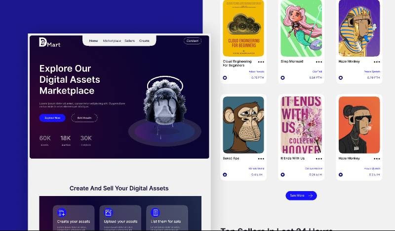 Digital Assets Marketplace Figma Website Template