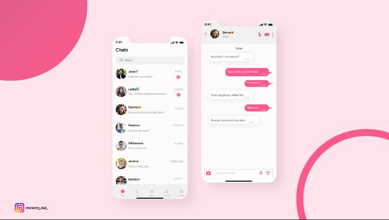 Direct Message Figma Mobile App Template