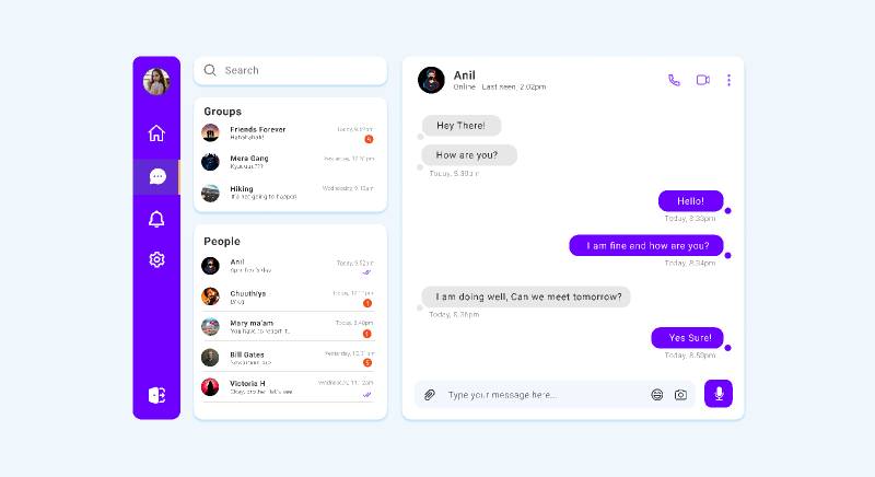 Direct messaging Figma app