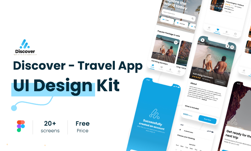 Discover - Traveling App UI Kit for Figma