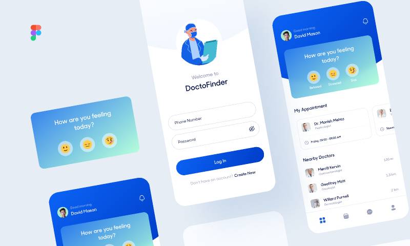 DoctoFinder App Concept Figma Template