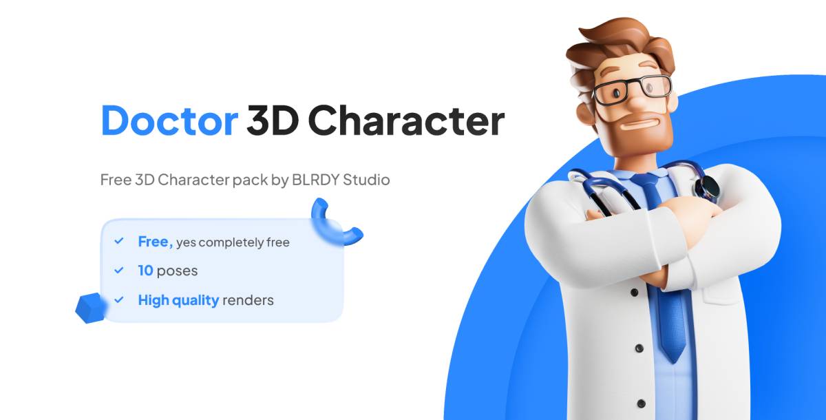 Doctor 3D Character Figma Template