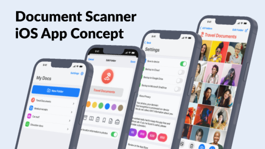 Document Scanning iOS App Concept Figma Mobile Template