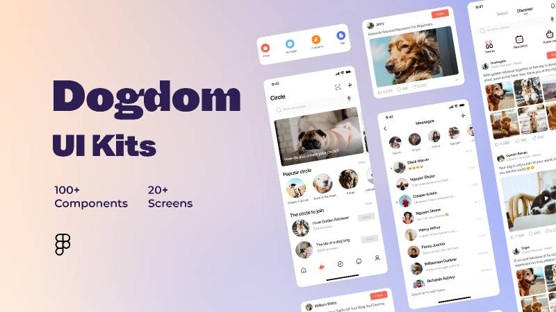 Dogdom Figma Mobile App UI kits