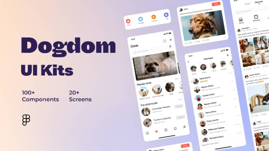 Dogdom Figma Mobile App UI kits