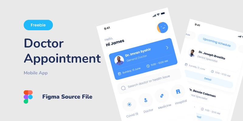 Dokterian - Doctor Appointment Mobile App Figma Template