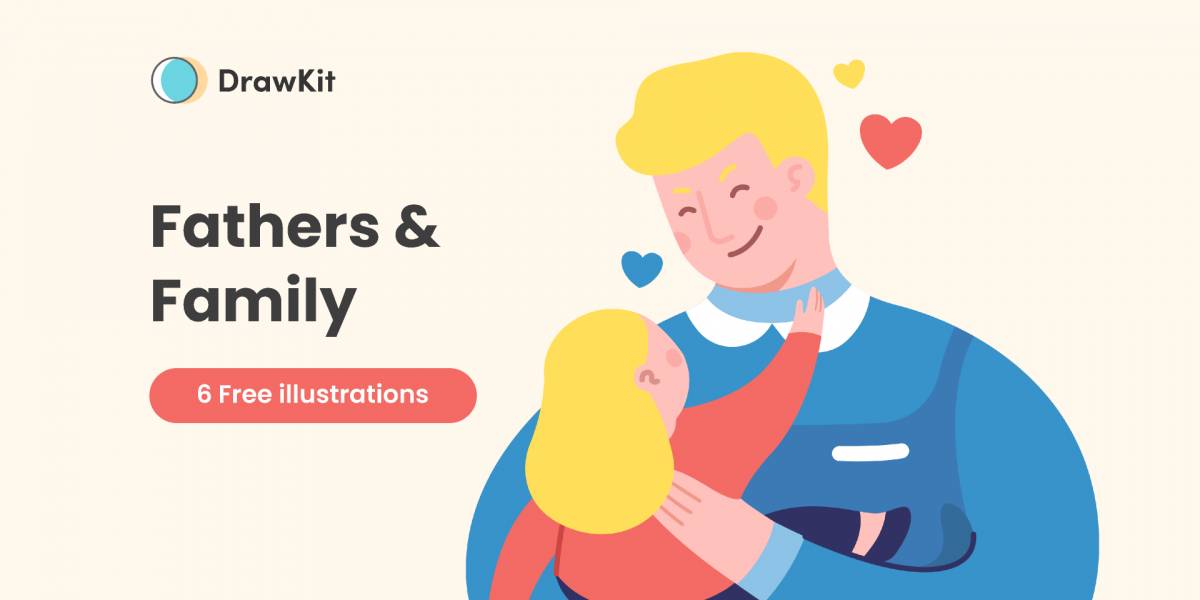 [Drawkit] Free Fathers and family illustrations Figma Template