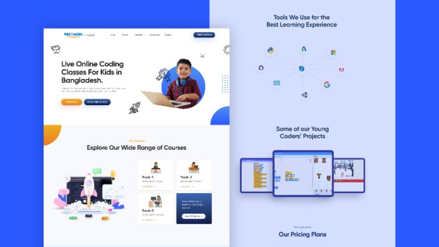 Dreamers Academy Landing Page Figma Template