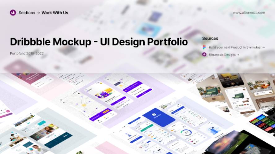 Dribbble Mockup UI Design Portfolio Figma Template