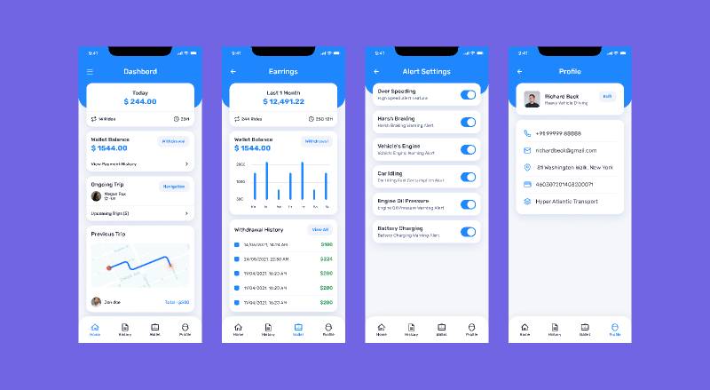 Drivers track screen Design Figma Template