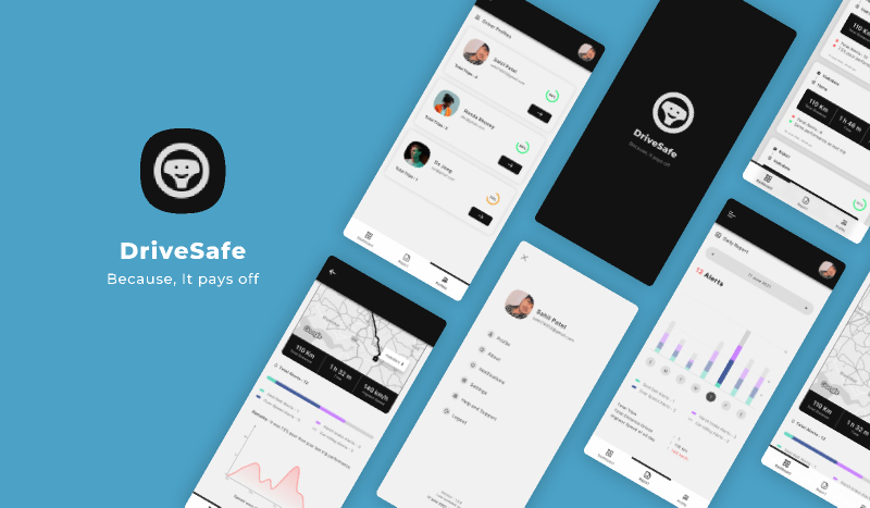 Drivesafe Drivers Track Figma Free Mobile App Template